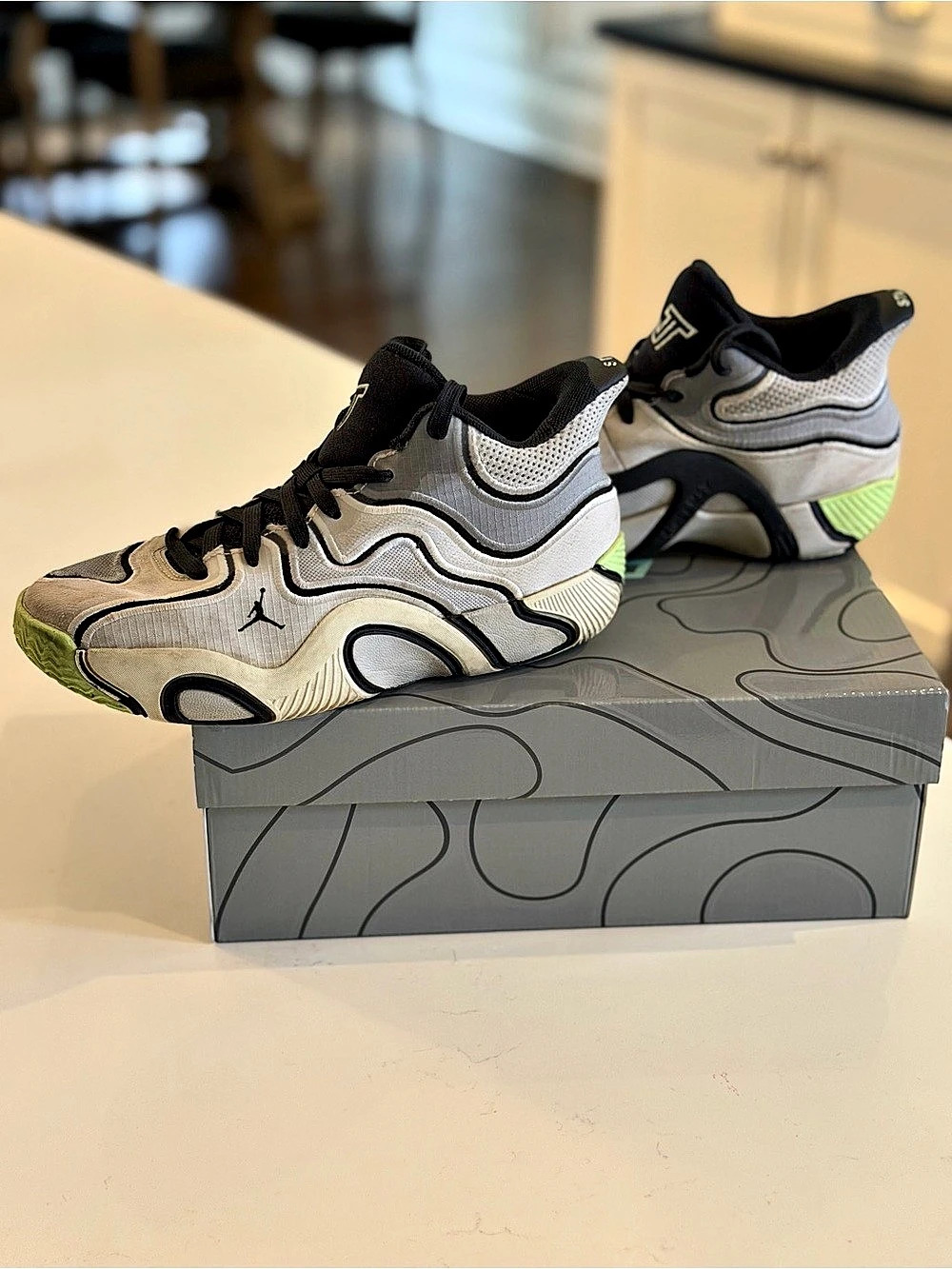 Jordan Tatum 3 GS Gray & Green Sneakers US 5Y